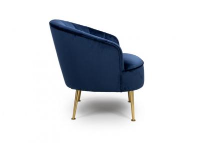 Chair Velvet with Gold Legs Navy